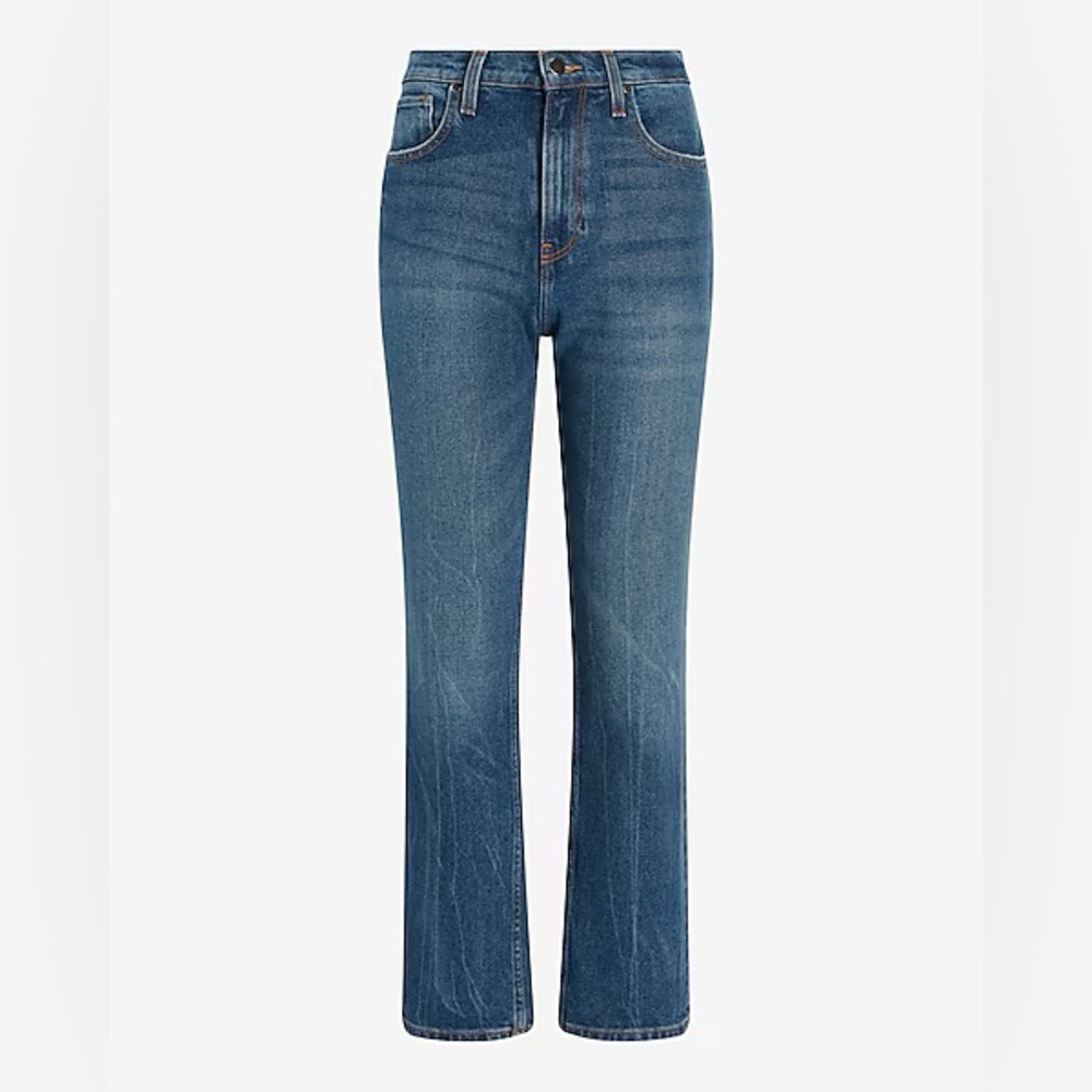 Express Women's Modern Straight Leg Blue Jeans